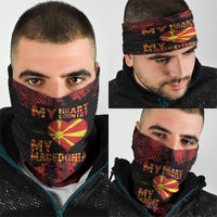 My Heart My Country My Macedonia Neck Gaiter Grunge Style