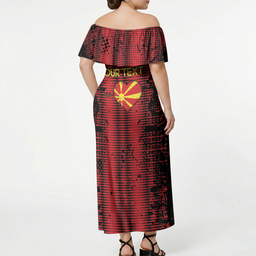 Personalised My Heart My Country My Macedonia Off Shoulder Maxi Dress Grunge Style
