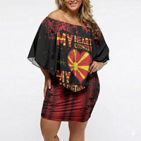 Personalised My Heart My Country My Macedonia Off Shoulder Short Dress Grunge Style