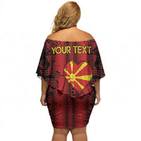 Personalised My Heart My Country My Macedonia Off Shoulder Short Dress Grunge Style
