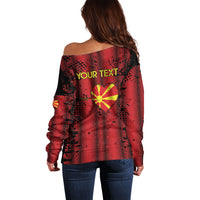 Personalised My Heart My Country My Macedonia Off Shoulder Sweater Grunge Style