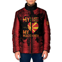 Personalised My Heart My Country My Macedonia Padded Jacket Grunge Style