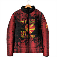 Personalised My Heart My Country My Macedonia Padded Jacket Grunge Style