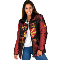 Personalised My Heart My Country My Macedonia Padded Jacket Grunge Style