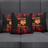 My Heart My Country My Macedonia Pillow Cover Grunge Style