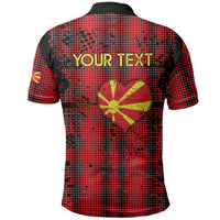 Personalised My Heart My Country My Macedonia Polo Shirt Grunge Style