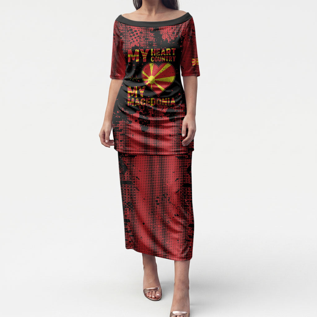 Personalised My Heart My Country My Macedonia Puletasi Grunge Style