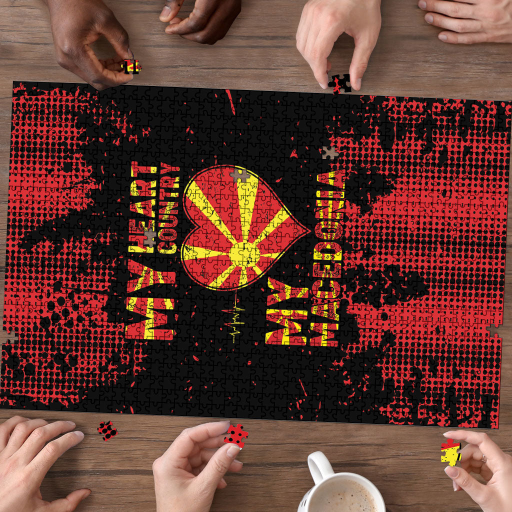 My Heart My Country My Macedonia Puzzle Grunge Style