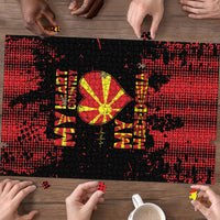 My Heart My Country My Macedonia Puzzle Grunge Style