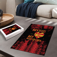 My Heart My Country My Macedonia Puzzle Grunge Style