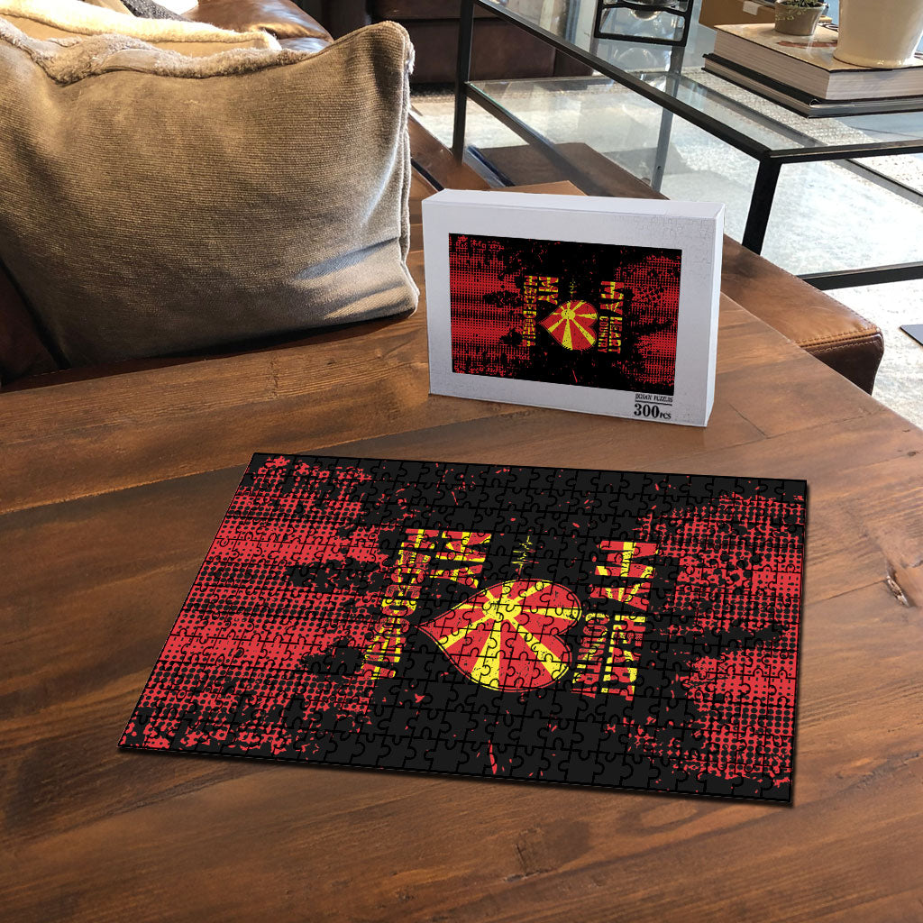 My Heart My Country My Macedonia Puzzle Grunge Style