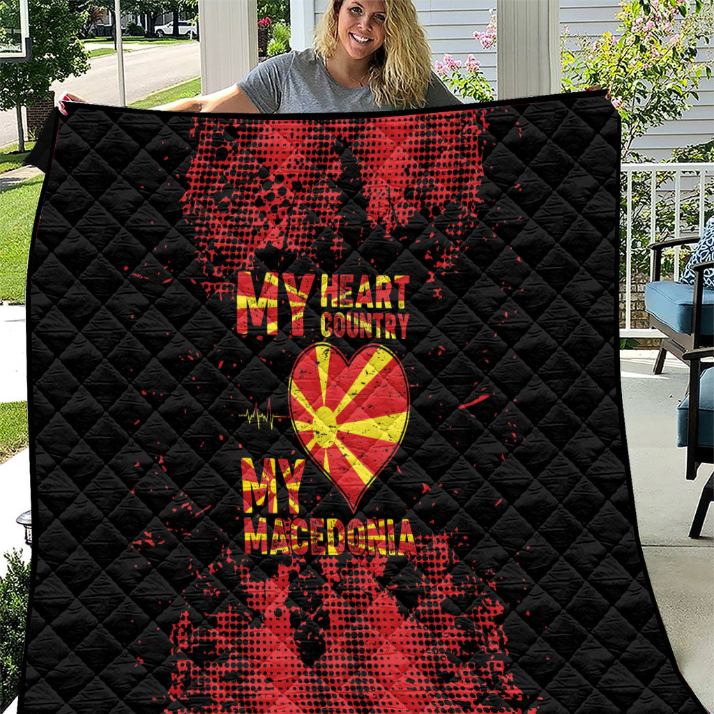 My Heart My Country My Macedonia Quilt Grunge Style