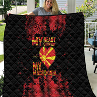 My Heart My Country My Macedonia Quilt Grunge Style