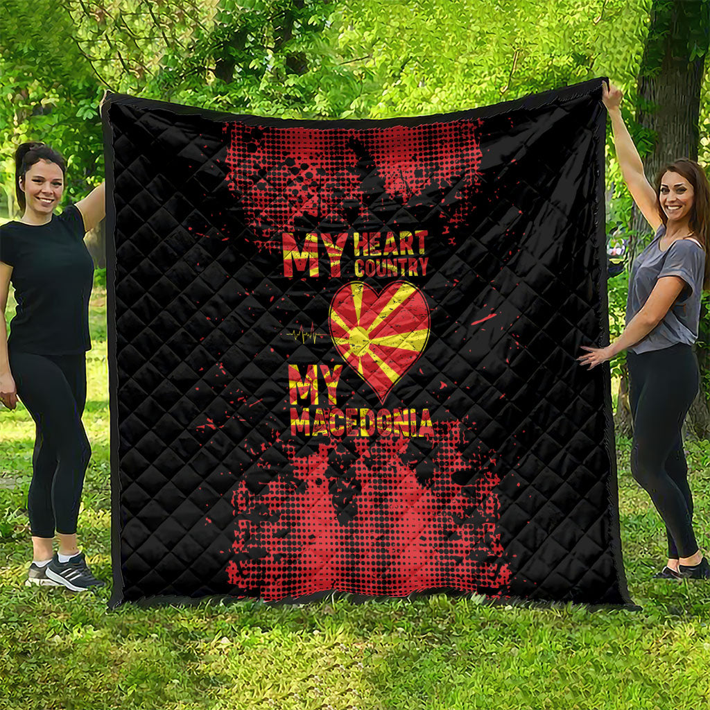 My Heart My Country My Macedonia Quilt Grunge Style