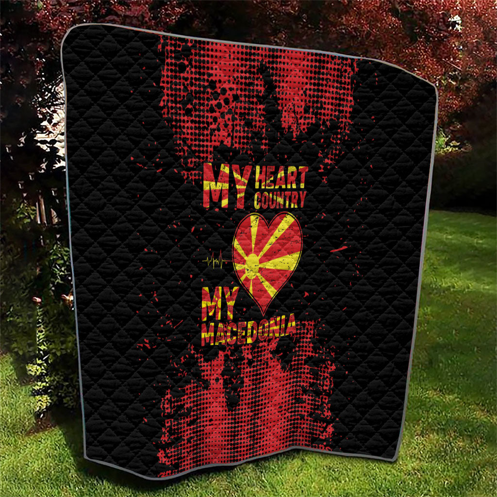 My Heart My Country My Macedonia Quilt Grunge Style