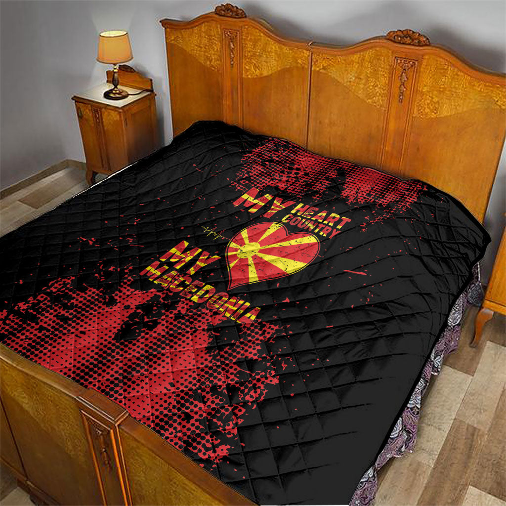 My Heart My Country My Macedonia Quilt Grunge Style