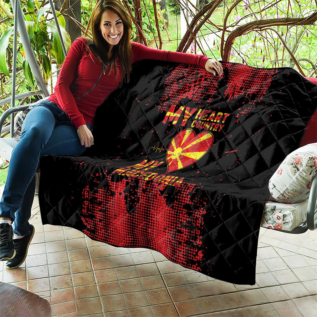 My Heart My Country My Macedonia Quilt Grunge Style