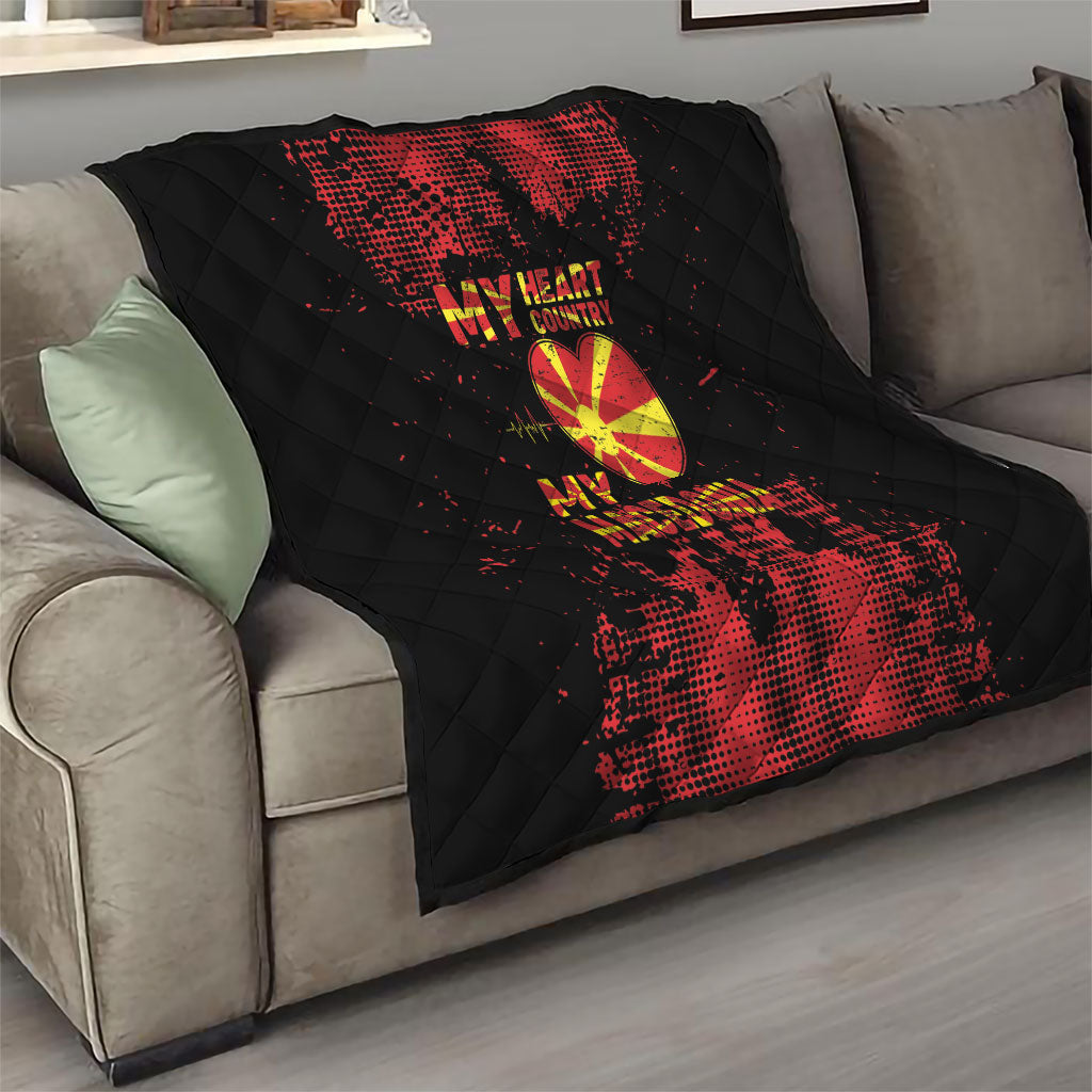 My Heart My Country My Macedonia Quilt Grunge Style