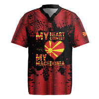 Personalised My Heart My Country My Macedonia Rugby Jersey Grunge Style