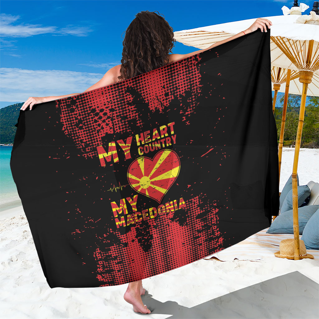 My Heart My Country My Macedonia Sarong Grunge Style
