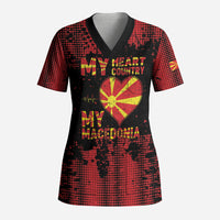 Personalised My Heart My Country My Macedonia Scrub Top Grunge Style