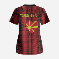 Personalised My Heart My Country My Macedonia Scrub Top Grunge Style