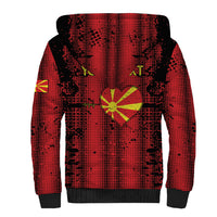 Personalised My Heart My Country My Macedonia Sherpa Hoodie Grunge Style