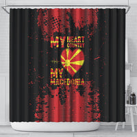 My Heart My Country My Macedonia Shower Curtain Grunge Style