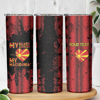 Personalised My Heart My Country My Macedonia Skinny Tumbler Grunge Style