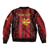 Personalised My Heart My Country My Macedonia Sleeve Zip Bomber Jacket Grunge Style