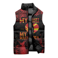 Personalised My Heart My Country My Macedonia Sleeveless Puffer Jacket Grunge Style