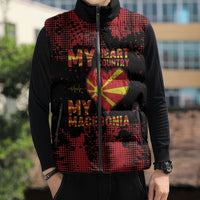 Personalised My Heart My Country My Macedonia Sleeveless Puffer Jacket Grunge Style