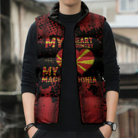 Personalised My Heart My Country My Macedonia Sleeveless Puffer Jacket Grunge Style