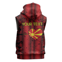 Personalised My Heart My Country My Macedonia Sleeveless Zip Hoodie Grunge Style