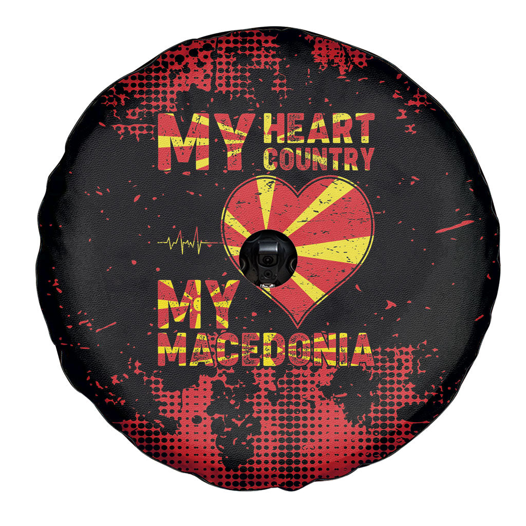 My Heart My Country My Macedonia Spare Tire Cover Grunge Style