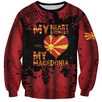 Personalised My Heart My Country My Macedonia Sweatshirt Grunge Style