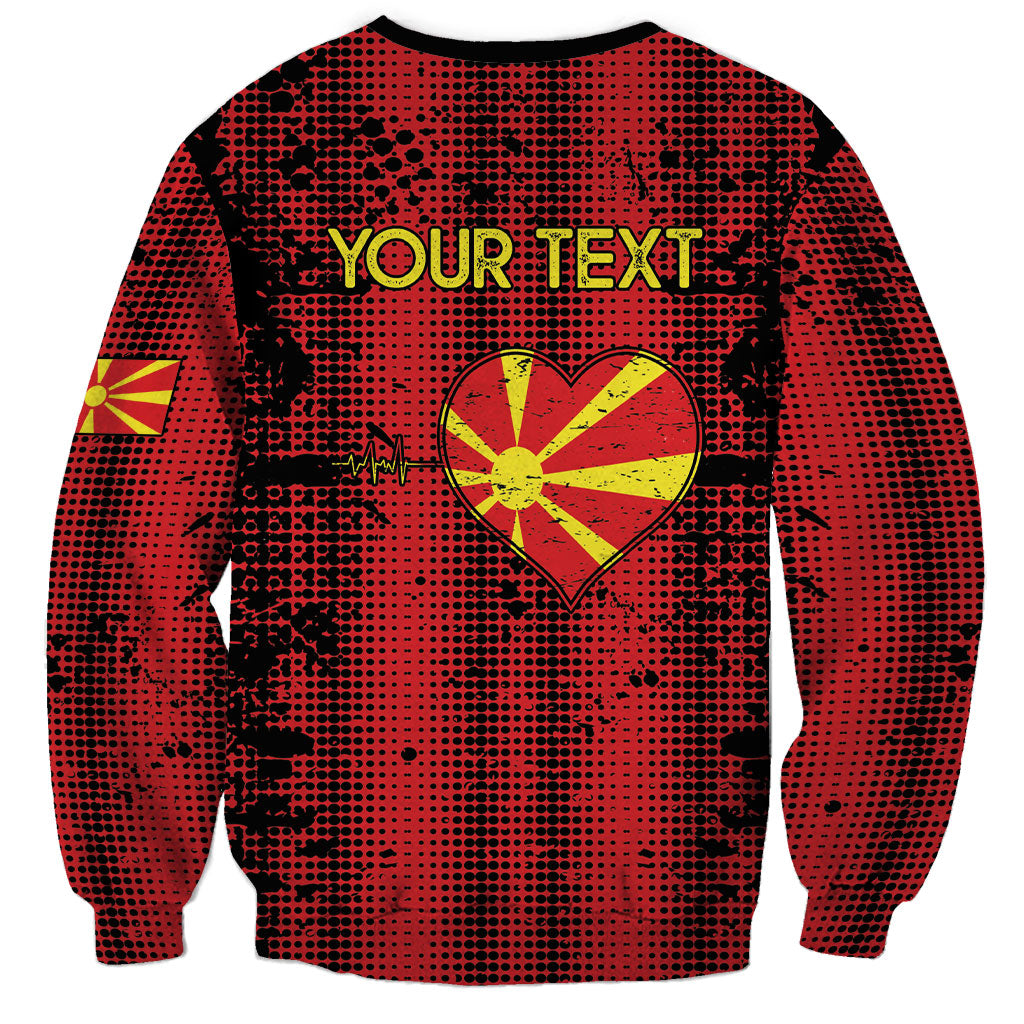 Personalised My Heart My Country My Macedonia Sweatshirt Grunge Style