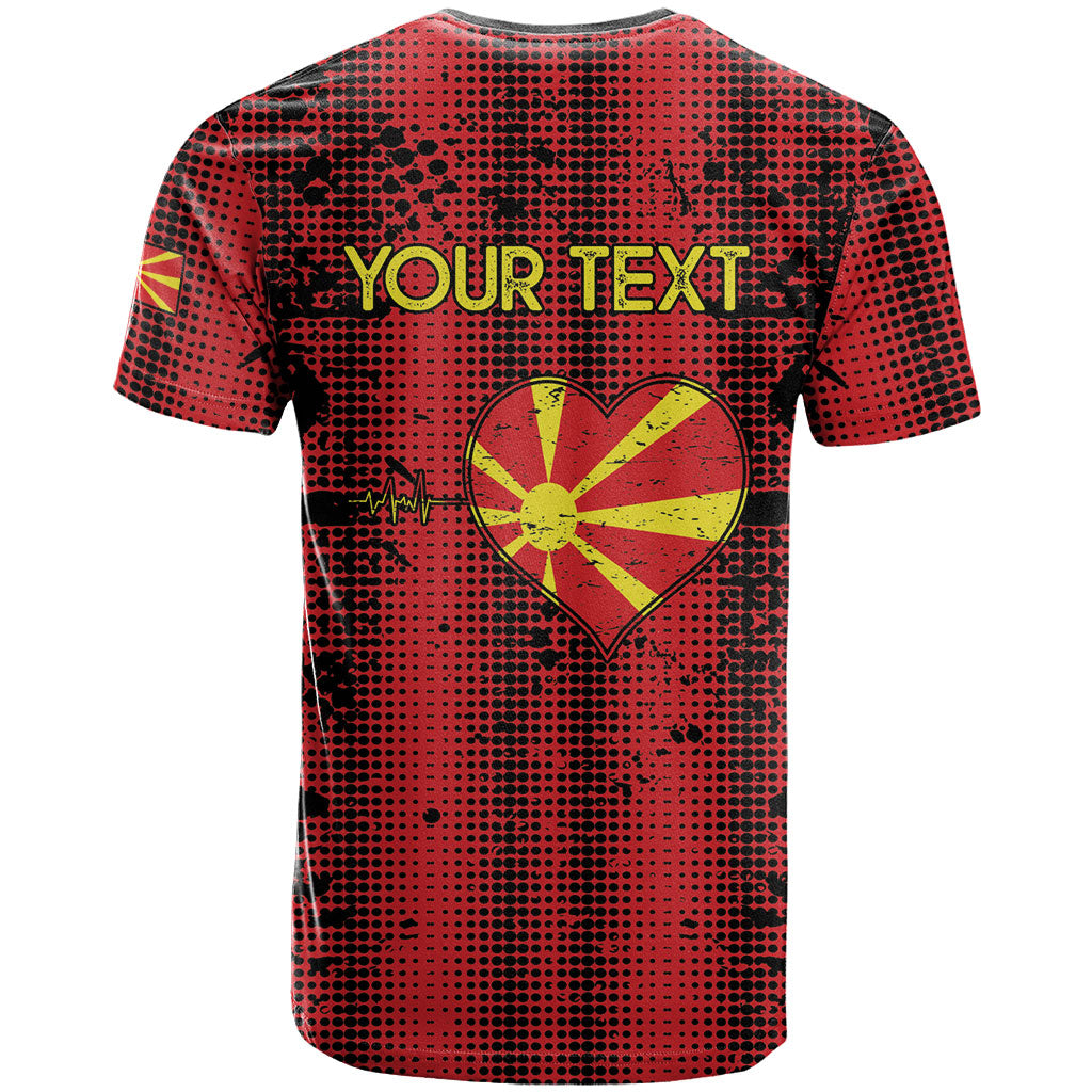 Personalised My Heart My Country My Macedonia T Shirt Grunge Style