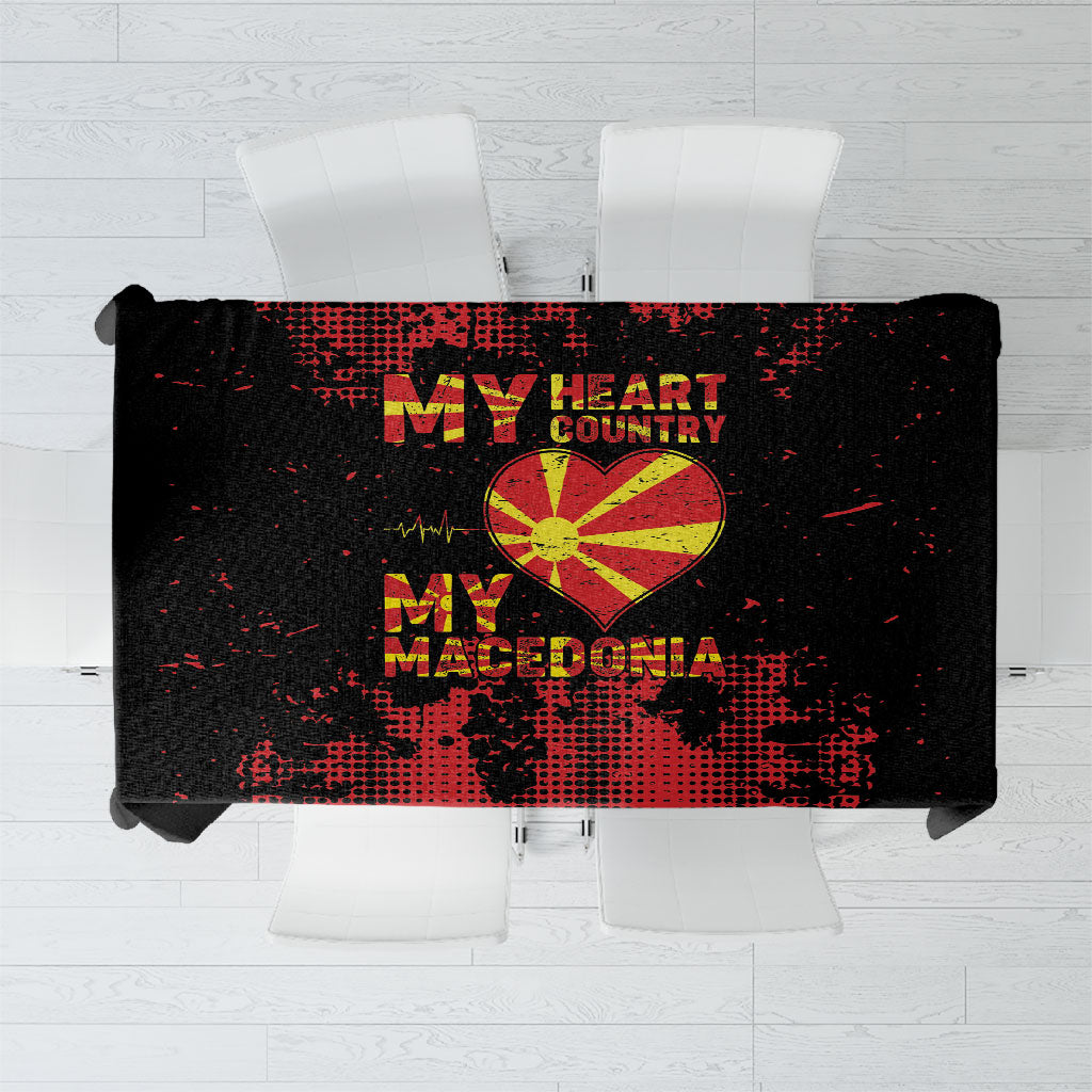 My Heart My Country My Macedonia Tablecloth Grunge Style