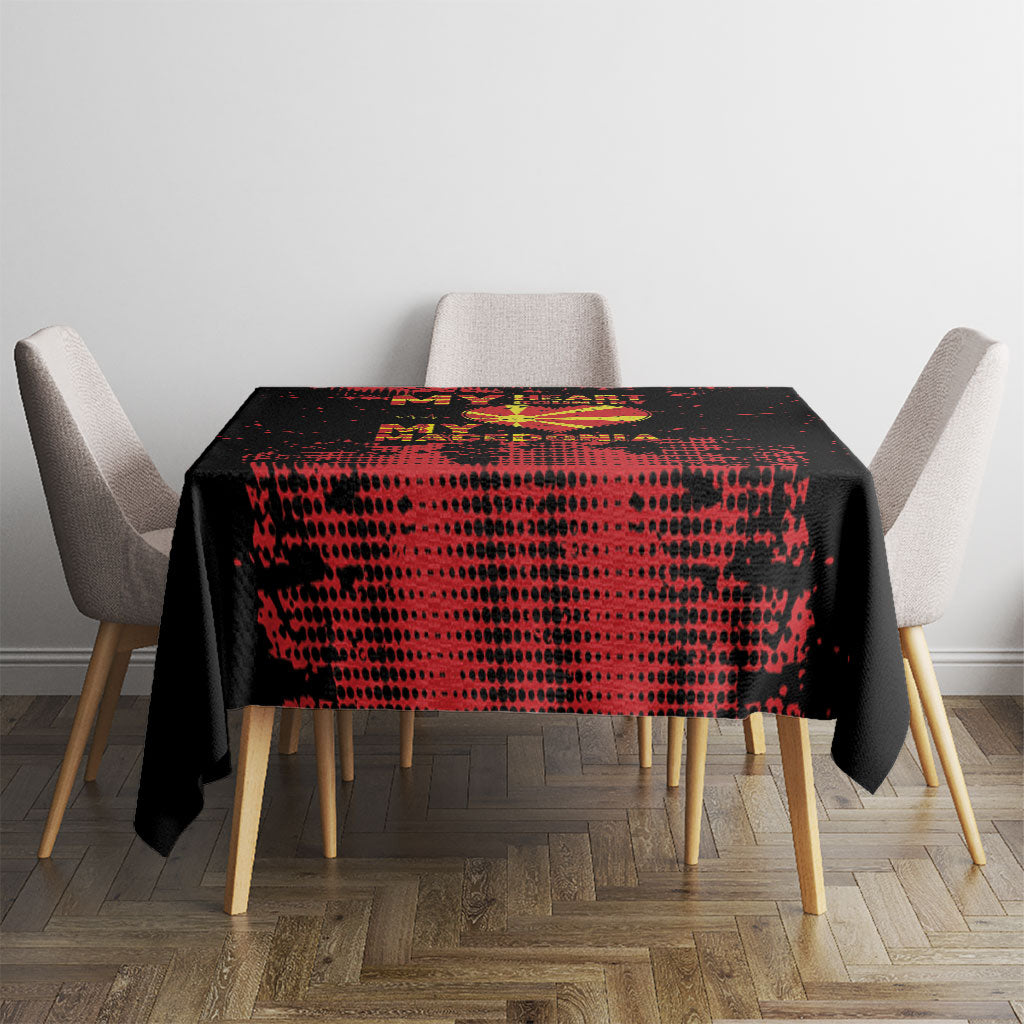 My Heart My Country My Macedonia Tablecloth Grunge Style