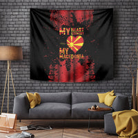 My Heart My Country My Macedonia Tapestry Grunge Style