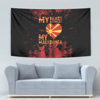 My Heart My Country My Macedonia Tapestry Grunge Style