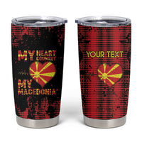 Personalised My Heart My Country My Macedonia Tumbler Cup Grunge Style