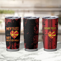 Personalised My Heart My Country My Macedonia Tumbler Cup Grunge Style