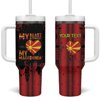 Personalised My Heart My Country My Macedonia Tumbler With Handle Grunge Style