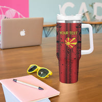 Personalised My Heart My Country My Macedonia Tumbler With Handle Grunge Style
