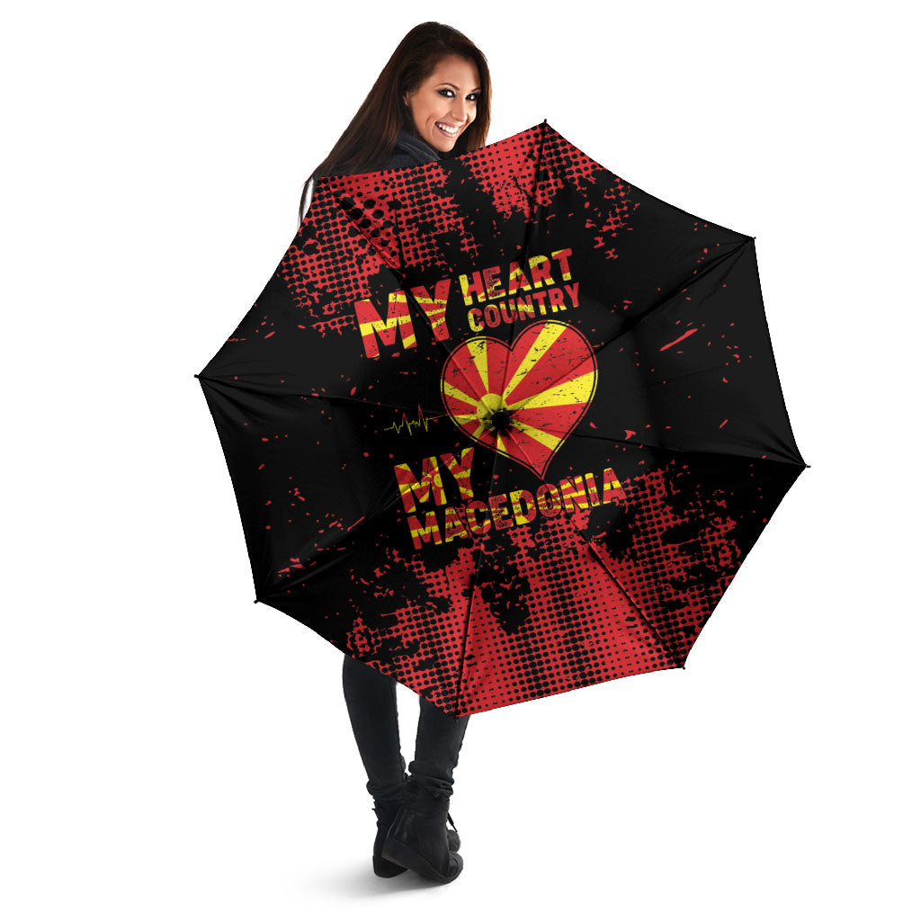 My Heart My Country My Macedonia Umbrella Grunge Style