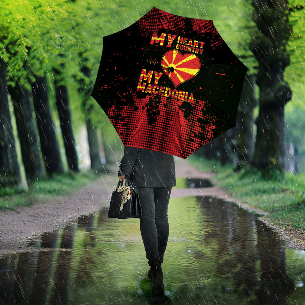 My Heart My Country My Macedonia Umbrella Grunge Style