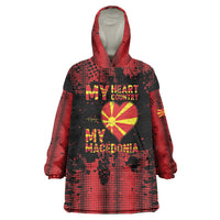 Personalised My Heart My Country My Macedonia Wearable Blanket Hoodie Grunge Style