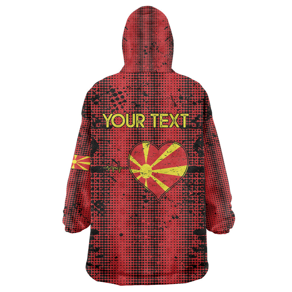 Personalised My Heart My Country My Macedonia Wearable Blanket Hoodie Grunge Style